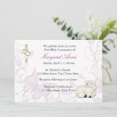 Baby Lamb - Paarse uitnodiging tot het indienen va (Staand voorkant)