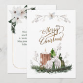 Baby Lamb Pine Candle Christmas Feestdagenkaart (Voorkant / Achterkant)