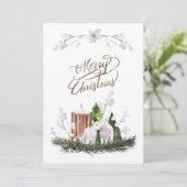 Baby Lamb Pine Candle Christmas Feestdagenkaart (Staand voorkant)