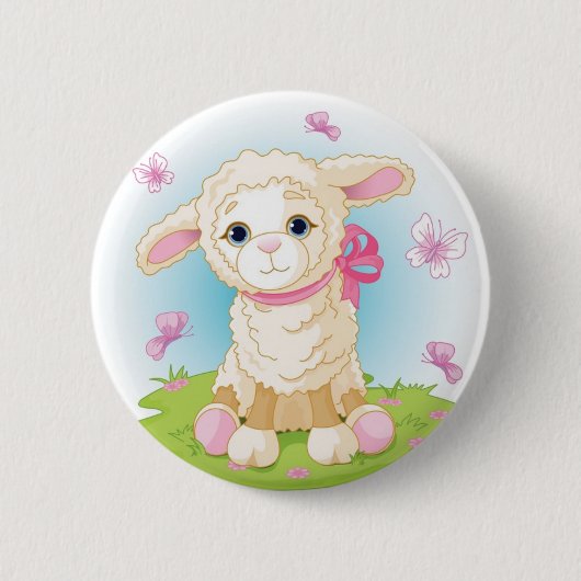 Baby Lamb Ronde Button 5,7 Cm (Voorkant)