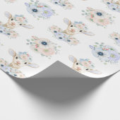 Baby Lamb Roze Blauw Genderneutraal onthullen Cadeaupapier (Hoek)