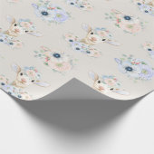 Baby Lamb Roze Blauw Genderneutraal onthullen Cadeaupapier (Hoek)