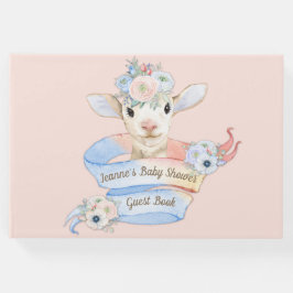 Baby Lamb Roze Blauw Genderneutraal onthullen Gastenboek