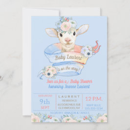 Baby Lamb Roze Blauw Genderneutraal onthullen Kaart