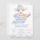 Baby Lamb Roze Blauw Genderneutraal onthullen Kaart (Voorkant)