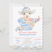 Baby Lamb Roze Blauw Genderneutraal onthullen Kaart (Voorkant)