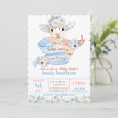 Baby Lamb Roze Blauw Genderneutraal onthullen Kaart (Staand voorkant)