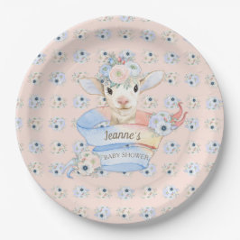 Baby Lamb Roze Blauw Genderneutraal onthullen Papieren Bordje