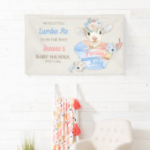 Baby Lamb Roze Blauw Genderneutraal onthullen Spandoek (Insitu)