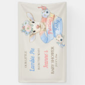 Baby Lamb Roze Blauw Genderneutraal onthullen Spandoek (Verticaal)