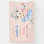 Baby Lamb Roze Blauw Genderneutraal onthullen Spandoek (Verticaal)