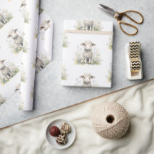 Baby Lamb Sheep Waterverf Baby shower