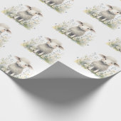 Baby Lamb Sheep Waterverf Baby shower Cadeaupapier (Hoek)