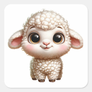 Baby Lamb Vierkante Sticker