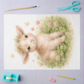 Baby Lamb with Flower Crown Spring Decoupage  Tissuepapier (Craft)