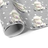 Baby lammeren op grijze Stippen Cadeaupapier (Rol Hoek)