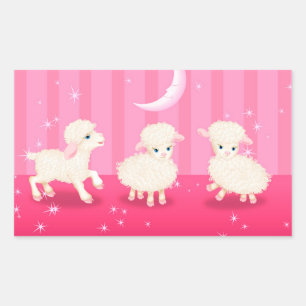 Baby lammeren rechthoekige sticker