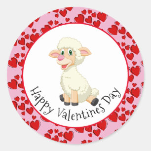 Baby Lammetje En Hartjes Sticker