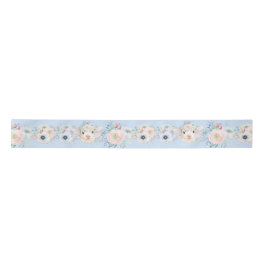 Baby Lammetje Roze Blauwe Geslacht Neutrale Reveal Satijnen Lint