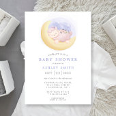 Baby lampje op motorWaterverf Baby shower Kaart