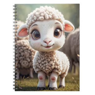 Baby lamschaap op het landelijke boerderijveld notitieboek