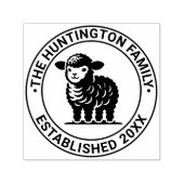 Baby Lamsstaande familienaam Datum ESTD Zelfinktende Stempel (Design)