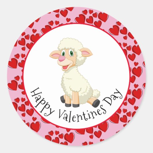 Baby lamsvlees en harten Sticker (Voorkant)