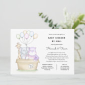 Baby Lange afstand Oerwoud Dieren Douche per Mail Kaart (Staand voorkant)