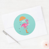 BABY laten Flamingle Flamingo Shower Party Ronde Sticker (Envelop)