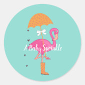 BABY Laten we een Flamingle Strooifeest geven Ronde Sticker (Voorkant)