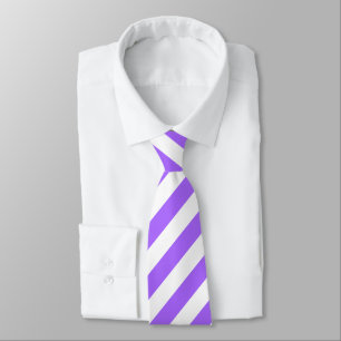 Baby Lavender Paars en White Stripe Necktie Stropdas