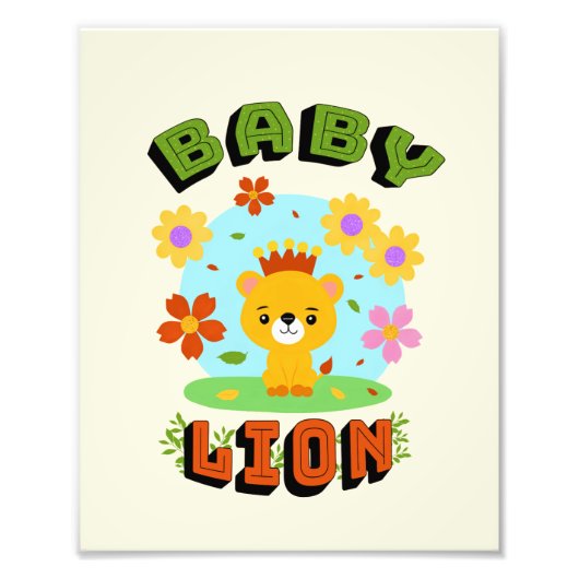 Baby leeuw foto afdruk (Voorkant)