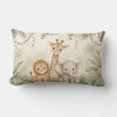 Baby Leeuw Giraffe en Olifant Jungle Kussen (Voorkant)