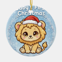 Baby Leeuw Kerst Ornament — Baby's Eerste Kerst