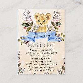 baby leeuw kubusblauwe boeken voor baby-aanvraagka informatiekaartje