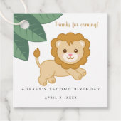 Baby leeuw met tropische bladeren bedankt bedankjes labels (Voorkant)