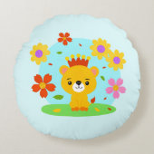 Baby leeuw rond kussen (Voorkant)