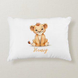 Baby Leeuwen Nursery Kussen met Aangepaste Naam