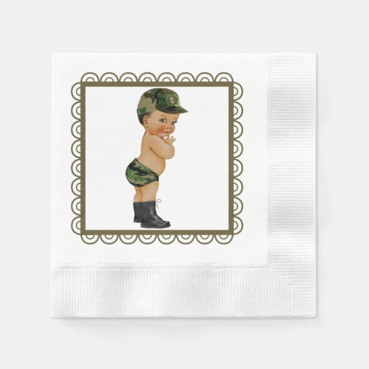 Baby "Leger Groen Camouflage" Napkins Servet (Voorkant)