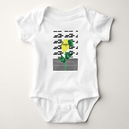 Baby Lemon Plant Stripes Summer Romper (Voorkant)