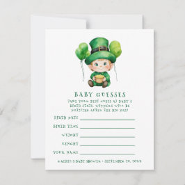 Baby Leprechaun baby shower gissen spel Kaart