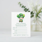 Baby Leprechaun baby shower gissen spel Kaart (Staand voorkant)