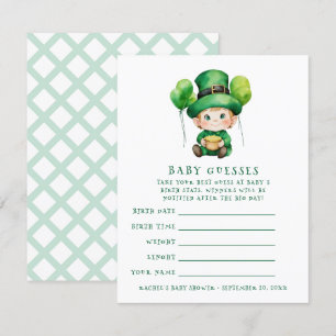 Baby Leprechaun baby shower gissen spel Kaart