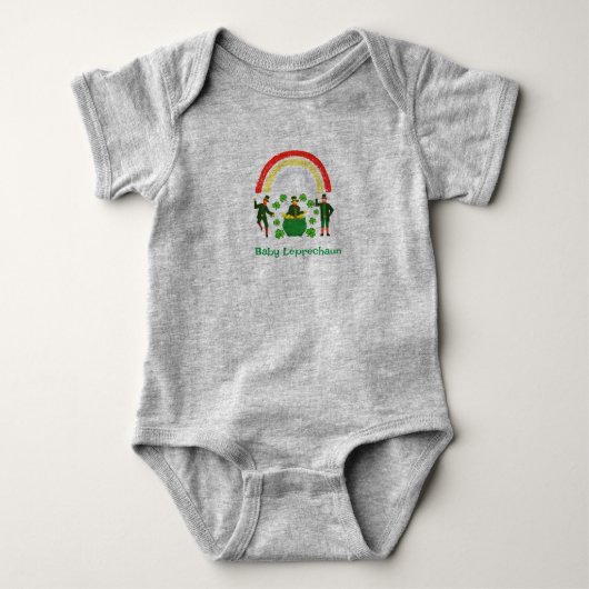 Baby Leprechaun Shamrock Rainbow Romper (Voorkant)