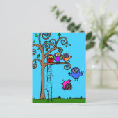 Baby leren vliegen briefkaart (Staand voorkant)
