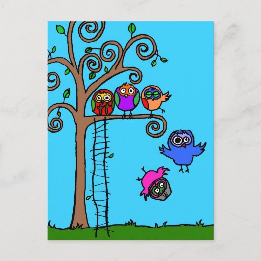 Baby leren vliegen briefkaart (Voorkant)