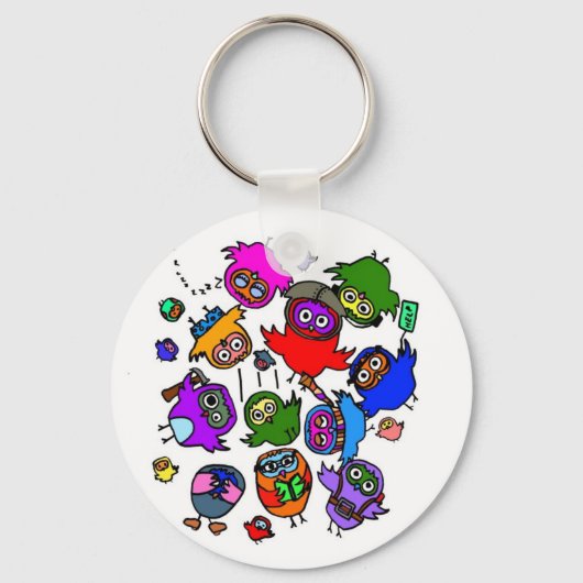 Baby leren vliegen sleutelhanger (Voorkant)