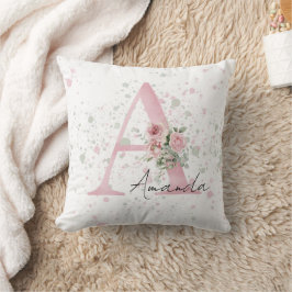 Baby letter initiaal en naam waterverf kussen