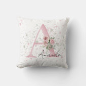 Baby letter initiaal en naam waterverf kussen (Voorkant)
