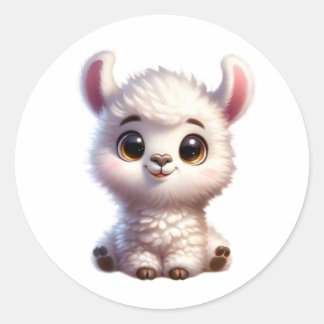 Baby Lhama Ronde Sticker